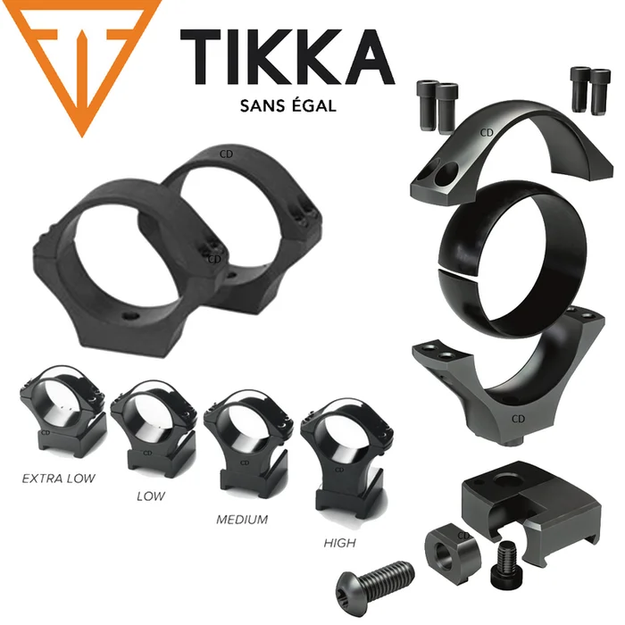 Jeu De 2 Colliers Tikka Phosphaté Acier Diamètre 30mm Bas