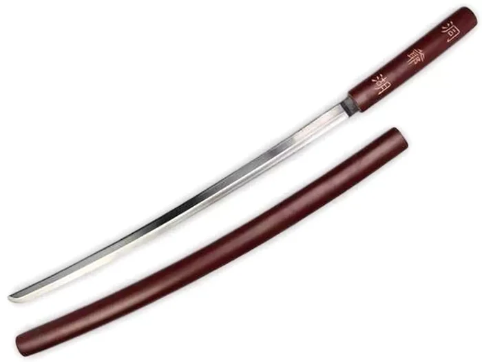 Katana arme design 92,5cm bois gravé lame acier