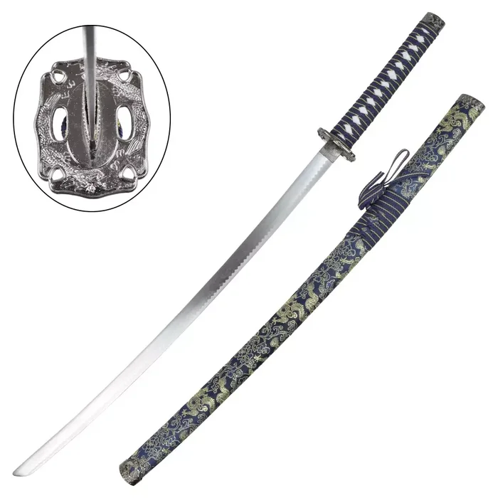 Katana design arme 93cm fourreau recouvert de soie