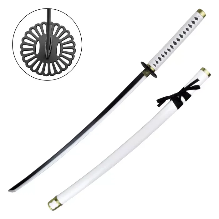 Katana sabre japonais 96,5cm blanc fourreau bois