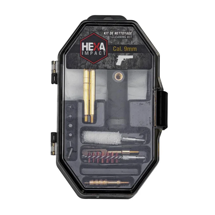 Kit de Nettoyage Hexa Impact pour Armes – Multi-Calibres 9mm-38SP-357MAG – Entretien Complet – Performance et Durabilité