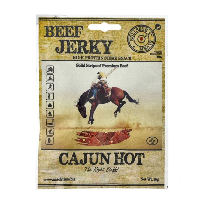KOL838-004 – Bullseye Meats Beef Jerky Cajun Hot 25g