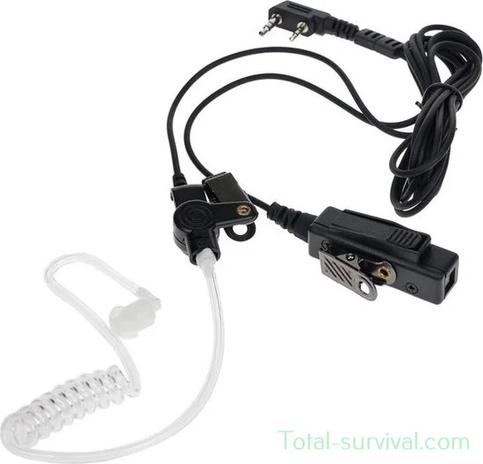 KPO KEP-26S micro auriculaire à tube d&rsquo;air, noir, connecteur mini-jack Icom à 2 broches