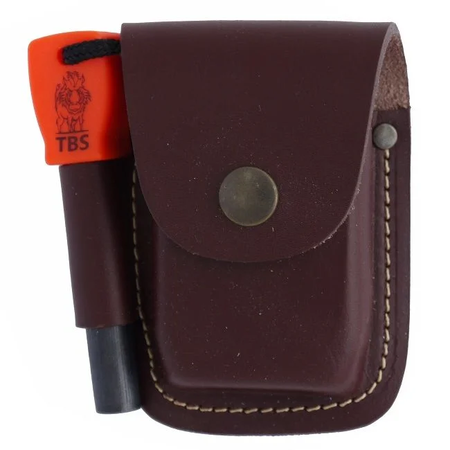 LEA130036 – TBS Outdoor Poche de ceinture cuir avec passant firesteel