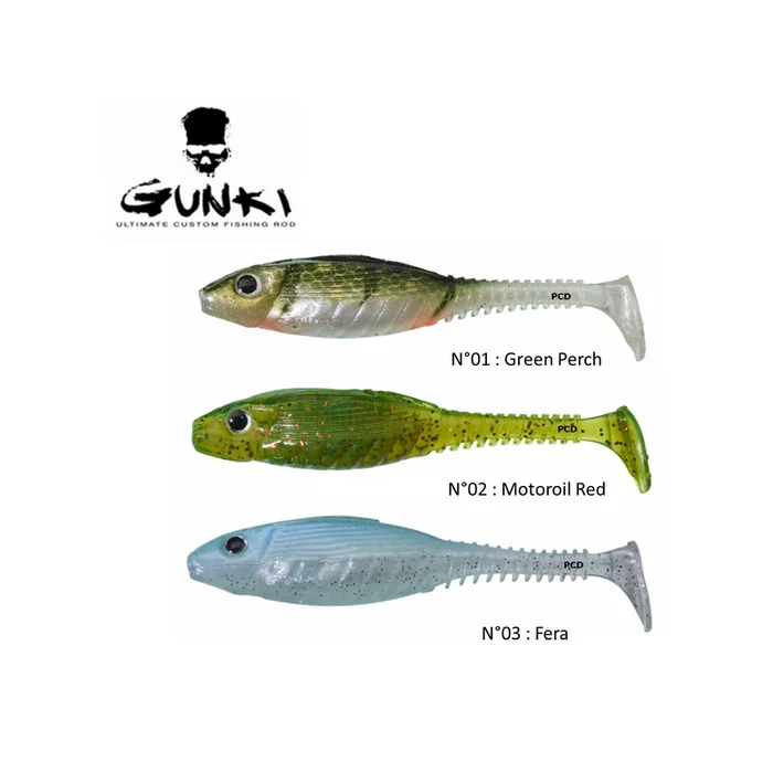 LEURRES SOUPLES GUNKI GRUBBY SHAD 13CM PAR 3