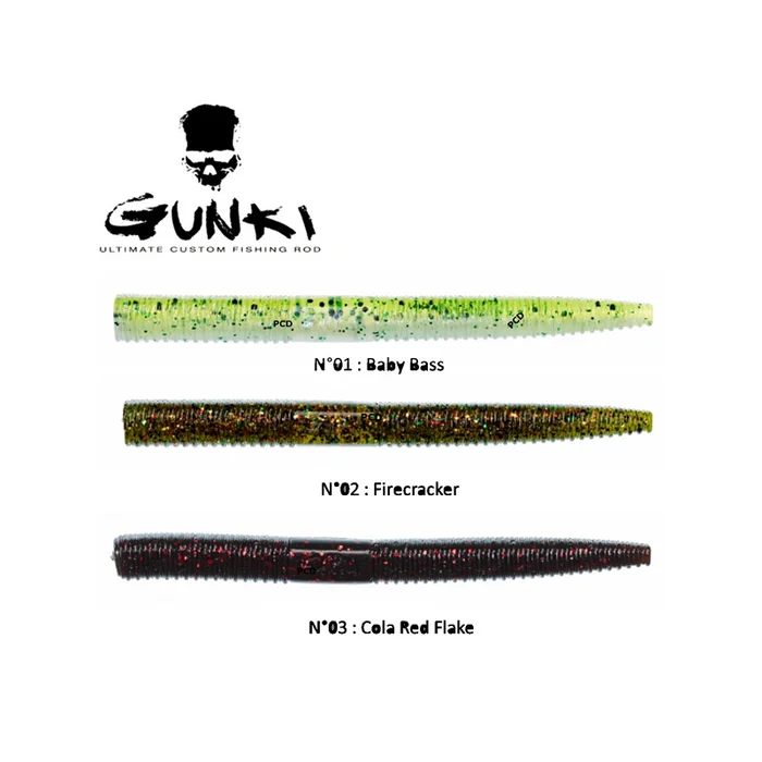 LEURRES SOUPLES GUNKI SKIP WORM 10CM PAR 8