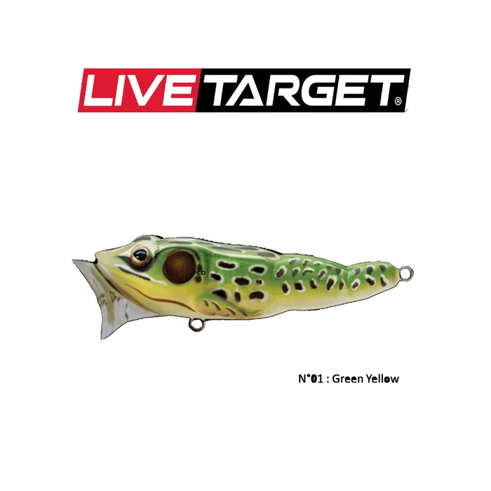 LEURRES SOUPLES LIVE TARGET FROG POPPER 10CM