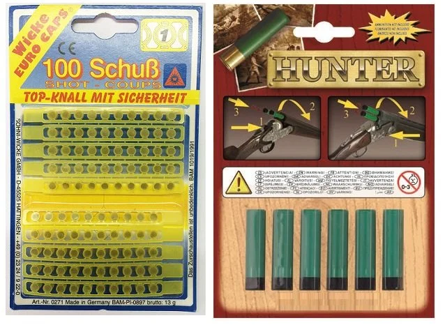 Lot 100 amorces et 6 cartouches pour fusil de chasse Hunter pour enfant