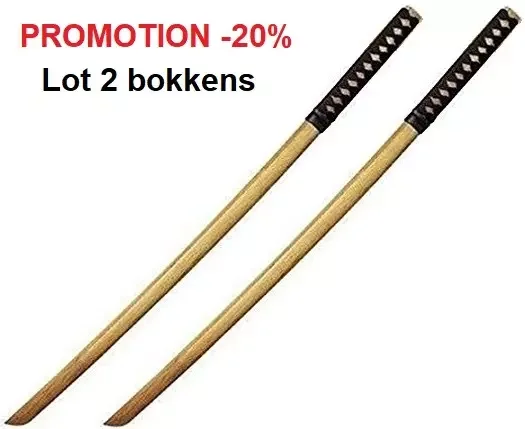Lot 2 Bokkens d’entrainement 80cm – katana bokken bois