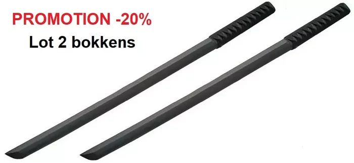 Lot 2 Bokkens d’entrainement 80cm – katana bokken bois noir