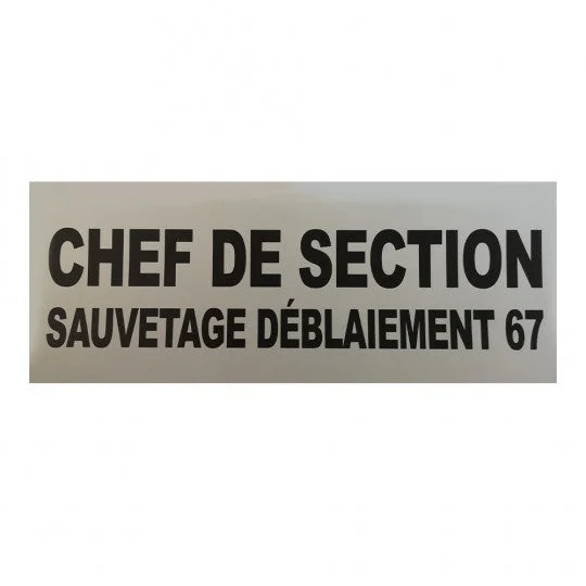 Lot De 1 Dossard + 1 Bande Poitrine Gris Chef De Section Sauvetage Déblaiement