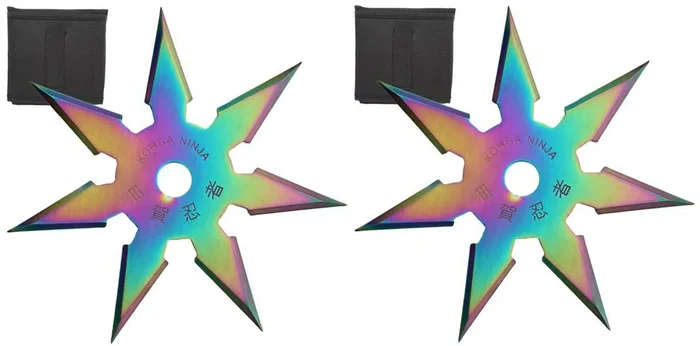 Lot de 2 étoiles shurikens Ninja lancer 7 pics