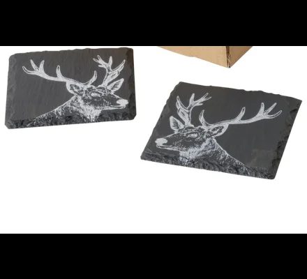 Lot de 2 sous-verre Cerf en ardoise LOVERGREEN – Image 2