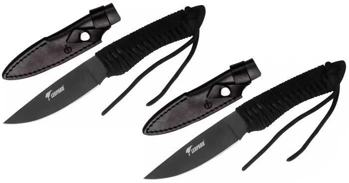 Lot de deux couteaux tactique lancer Léopard PROMO
