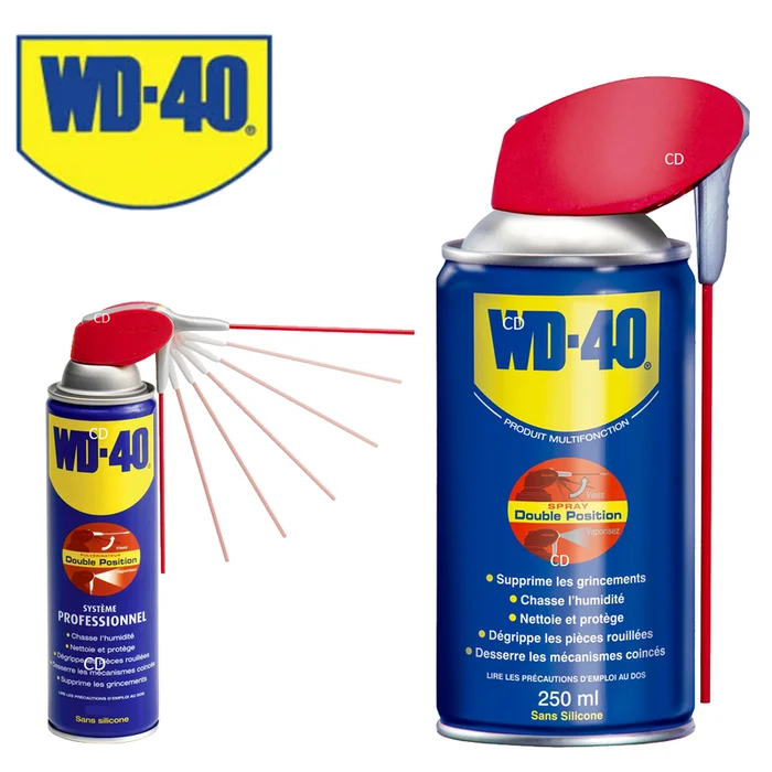 LUBRIFIANT WD-40 EN SPRAY AVEC TETE PRO 2 JETS 250ML
