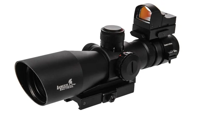 Lunette 3-9×42 rouge et vert + micro red-dot de visée rapide