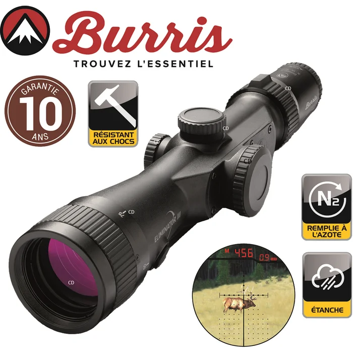 LUNETTE BURRIS BALLISTIC LASERSCOPE III 3-12X44MM
