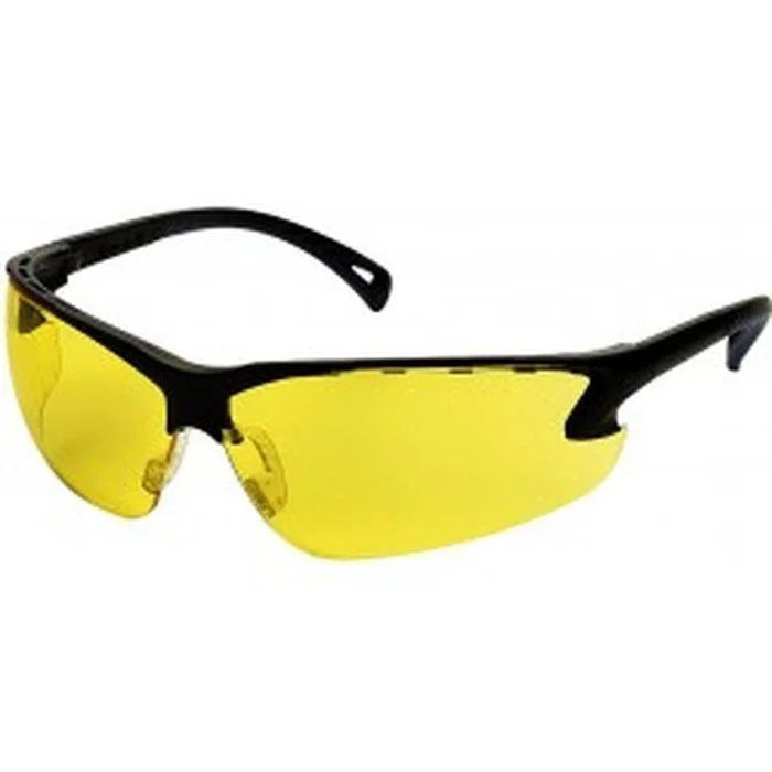 Lunettes de Protection ASG – Verres Jaunes Anti-UV – Monture Noire Résistante – Vision Optimale et Sécurité