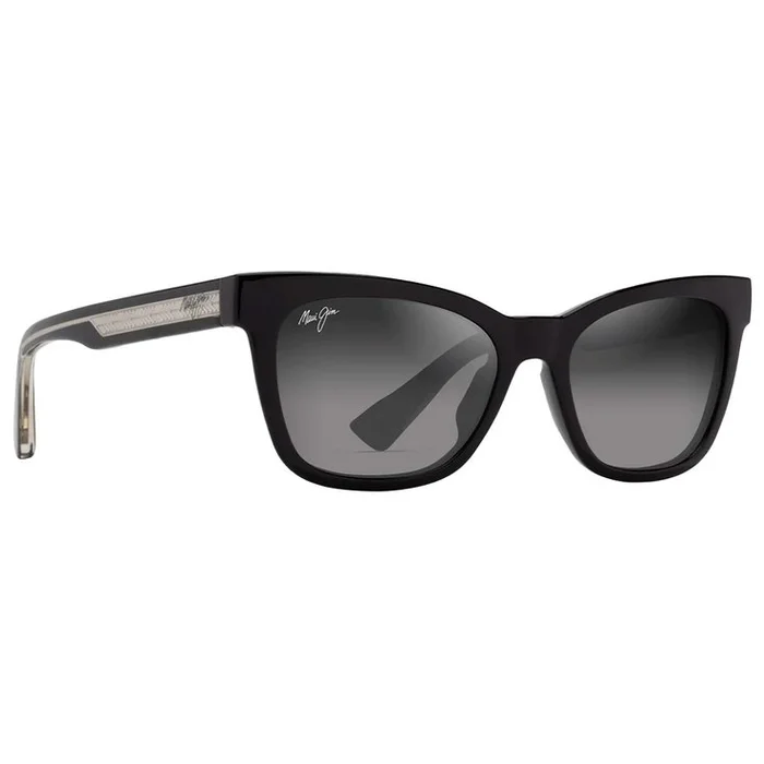 Lunettes de soleil Maui Jim Hiwahiwa Shiny Black Trans Light Grey Neural Grey Mineral Superthin