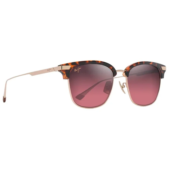 Lunettes de soleil Maui Jim Kalaunu Asian Fit Havane Foncé Brillant Doré Maui Rose MauiBrilliant