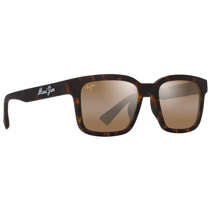 Lunettes de soleil Maui Jim Opiopio Asian Fit Havane Foncé Mat Bronze HCL MauiPure