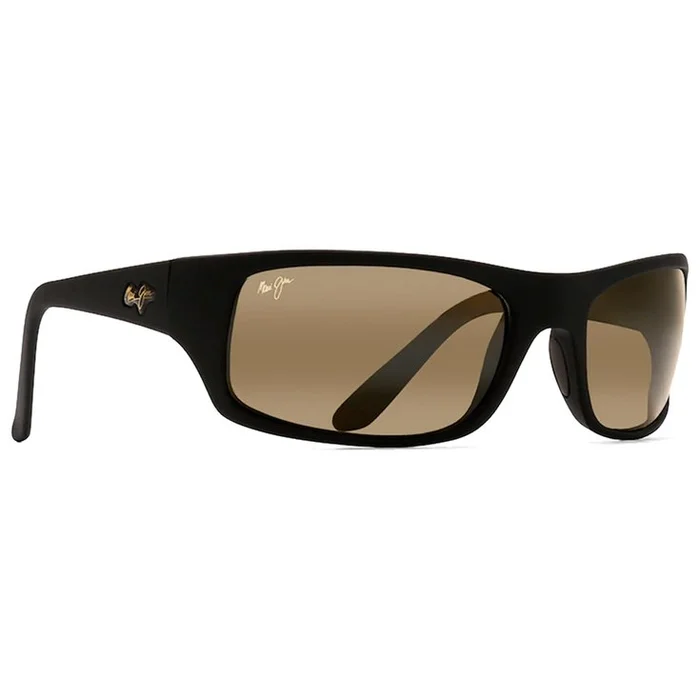 Lunettes de soleil Maui Jim Peahi Noir Mat Caoutchouc Hcl Bronze Minéral Superthin