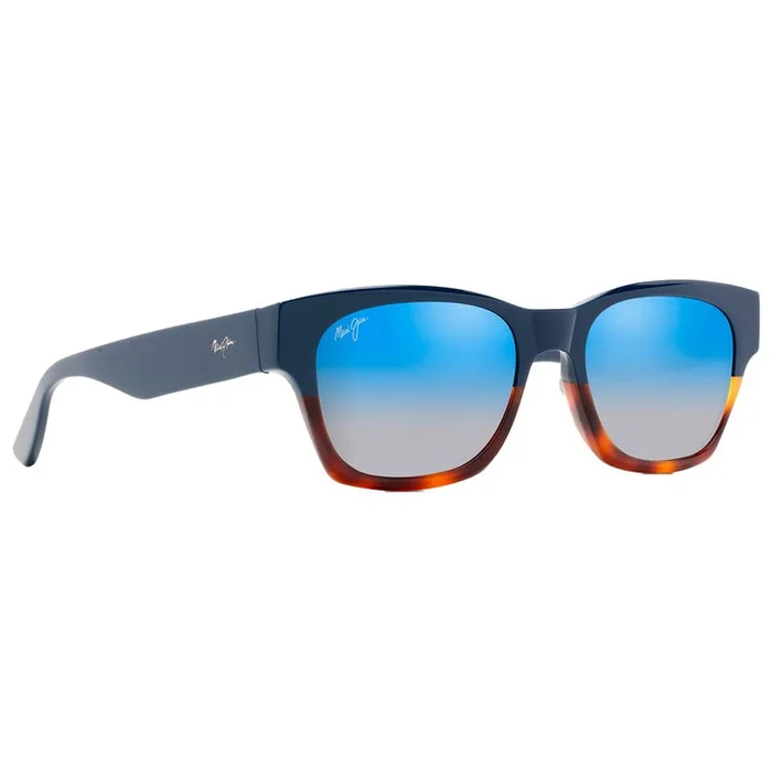 Lunettes de soleil Maui Jim Valley Isle Marine Ecaille Dual Mirror Blue to Silver Mineral Superthin