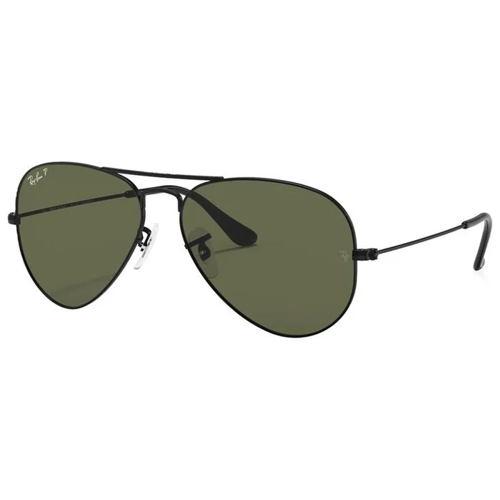 Lunettes de soleil Ray Ban RB3025 Aviator Matte Black Green G-15 Polarized
