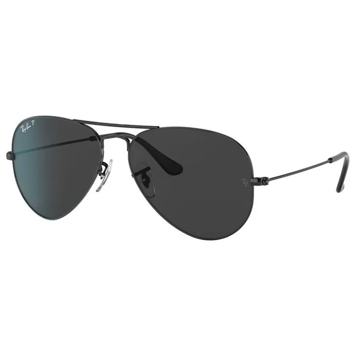 Lunettes de soleil Ray Ban RB3025 Aviator Polished Black Total Black Polar