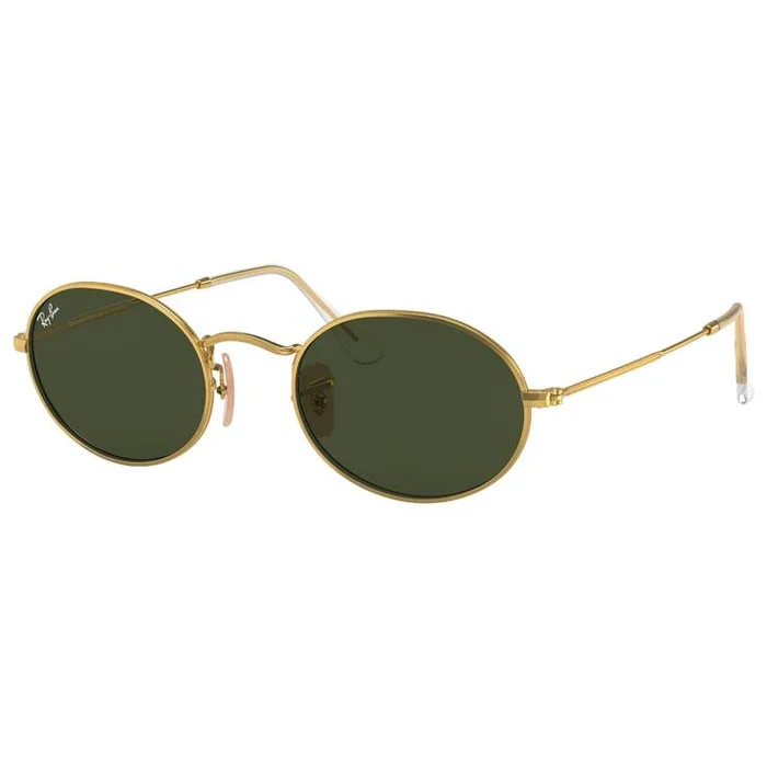 Lunettes de soleil Ray Ban RB3547 Oval Metal Polished Gold Green G-15