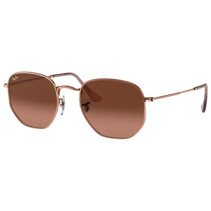 Lunettes de soleil Ray Ban RB3548N Hexagonal Flat Polished Copper Gradient Brown