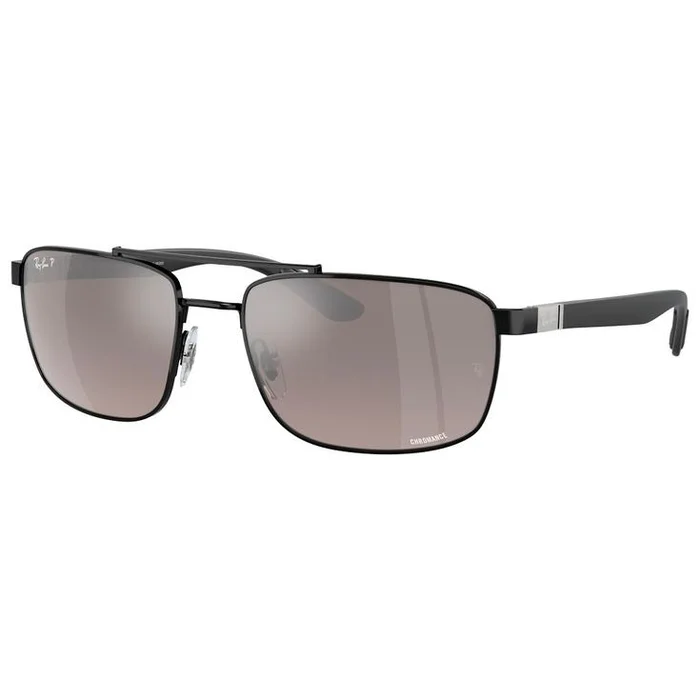 Lunettes de soleil Ray Ban RB3737 Polished Black Chromance Grey Polar