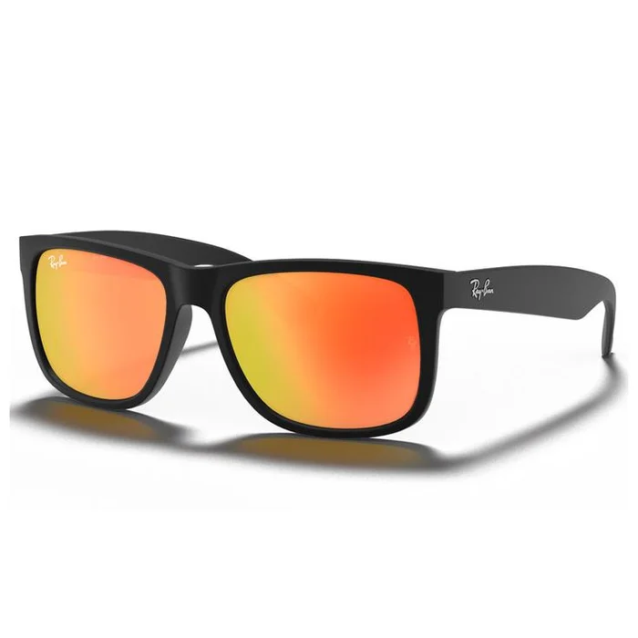 Lunettes de soleil Ray Ban RB4165 Justin Color Mix Matte Rubber Black Mirror Red