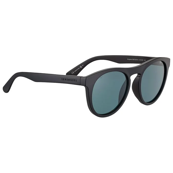 Lunettes de soleil Serengeti Kingman Matte Black Saturn Polarized Petrol Blue