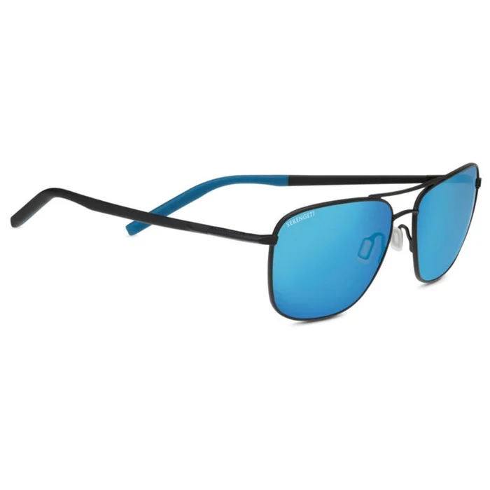Lunettes de soleil Serengeti Spello Matte Black Mineral Polarized 555nm Blue