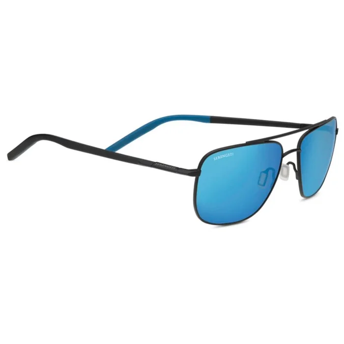 Lunettes de soleil Serengeti Tellaro Matte Black Blue Mineral Polarized 555nm Blue
