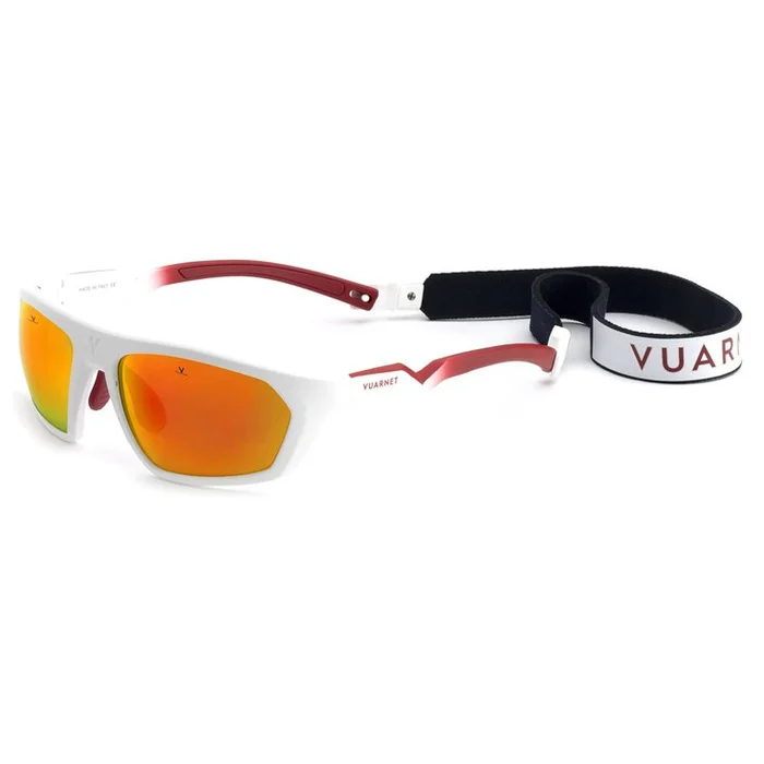 Lunettes de soleil Vuarnet Air 2010 Large Blanc Mat Rouge Pure Grey Red Flashed