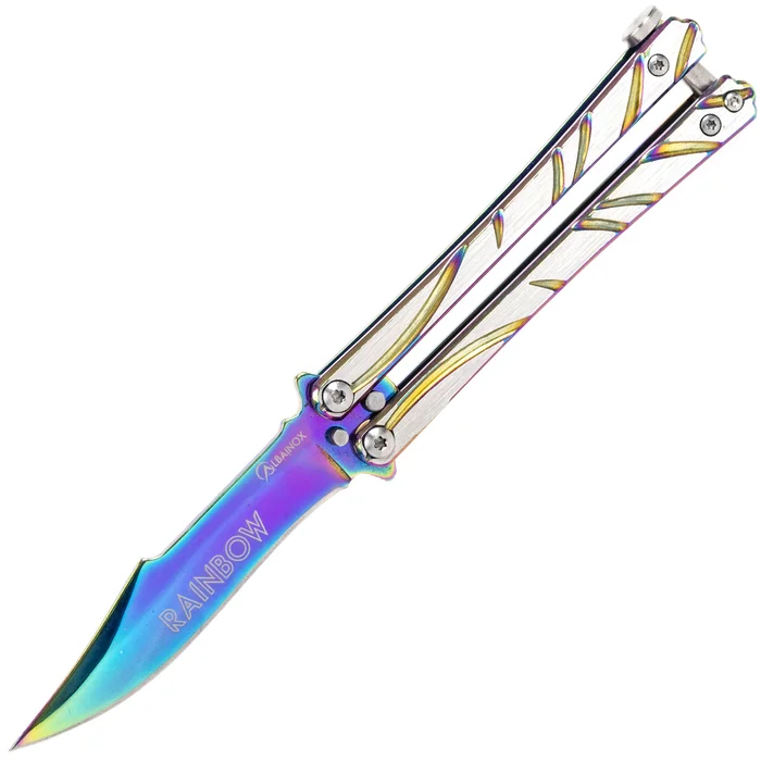 MA02147 ALBAINOX Couteau papillon Rainbow