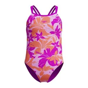 Maillot de bain 1 pièce imprimé double bretelles fille