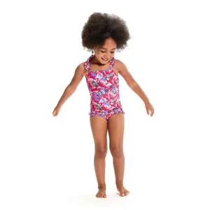 Maillot de bain 1 pièce imprimé et fines bretelles bébé fille LTS