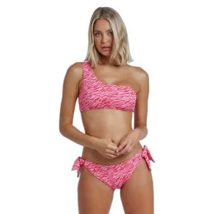 Maillot de bain 2 pièces asymétrique zebra femme