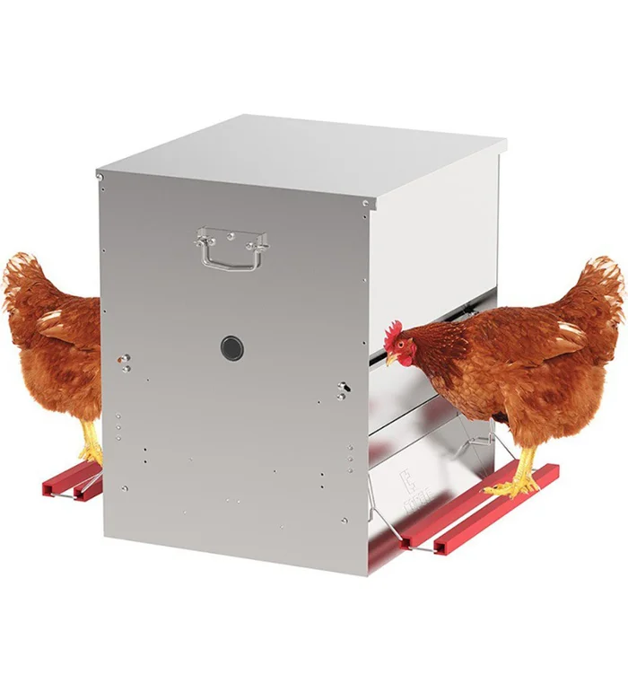 Mangeoire anti-nuisibles 2 côtés 30 poules 50 kg