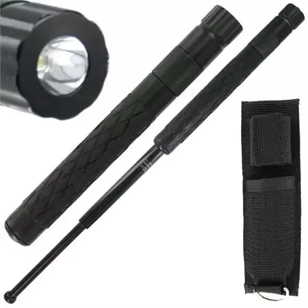 Matraque télescopique 47,7cm + LED – Baton tactique