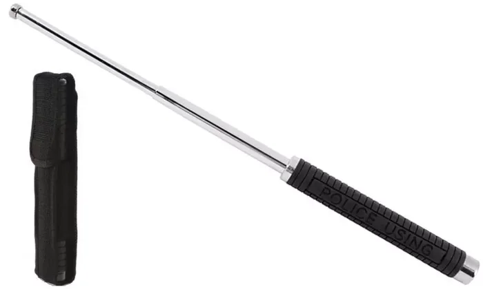 Matraque télescopique 48,5cm bâton acier chromé