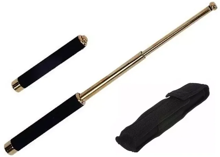 Matraque télescopique en acier doré 64cm résistante