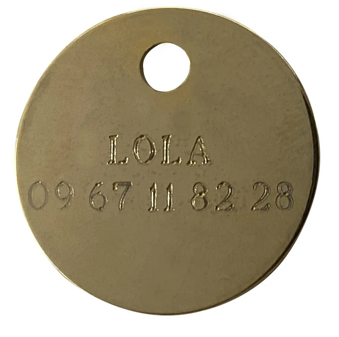Médaille ronde gravée or 2.5 cm