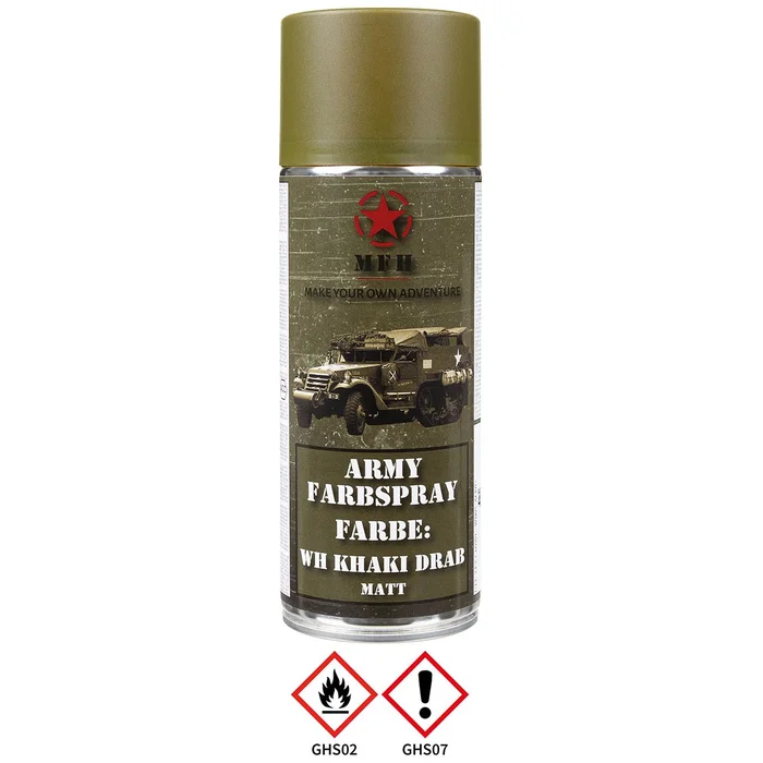 MFH 27375P Bombe de peinture armée, WH KHAKI DRAB, mat, 400 ml
