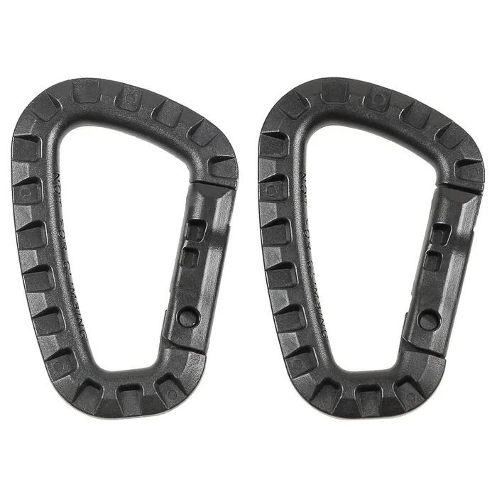 MFH 27531A mousqueton, plastique, noir, D 7 mm x 8,5 cm, paquet de 2