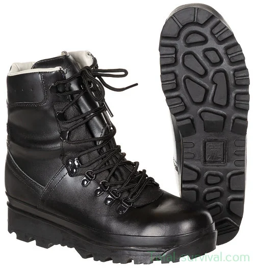 MFH Chaussures de chasseur alpin Bundeswehr Gen I, Breathtex doublure, noir