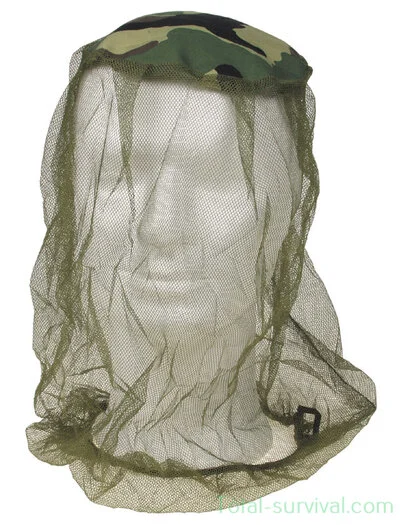 MFH Moustiquaire de tête, vert, woodland, cordon élastique